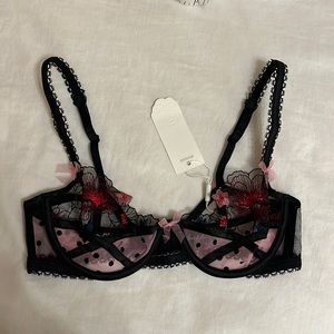 For Love and Lemons Zinnia Embroidered Underwire Bra